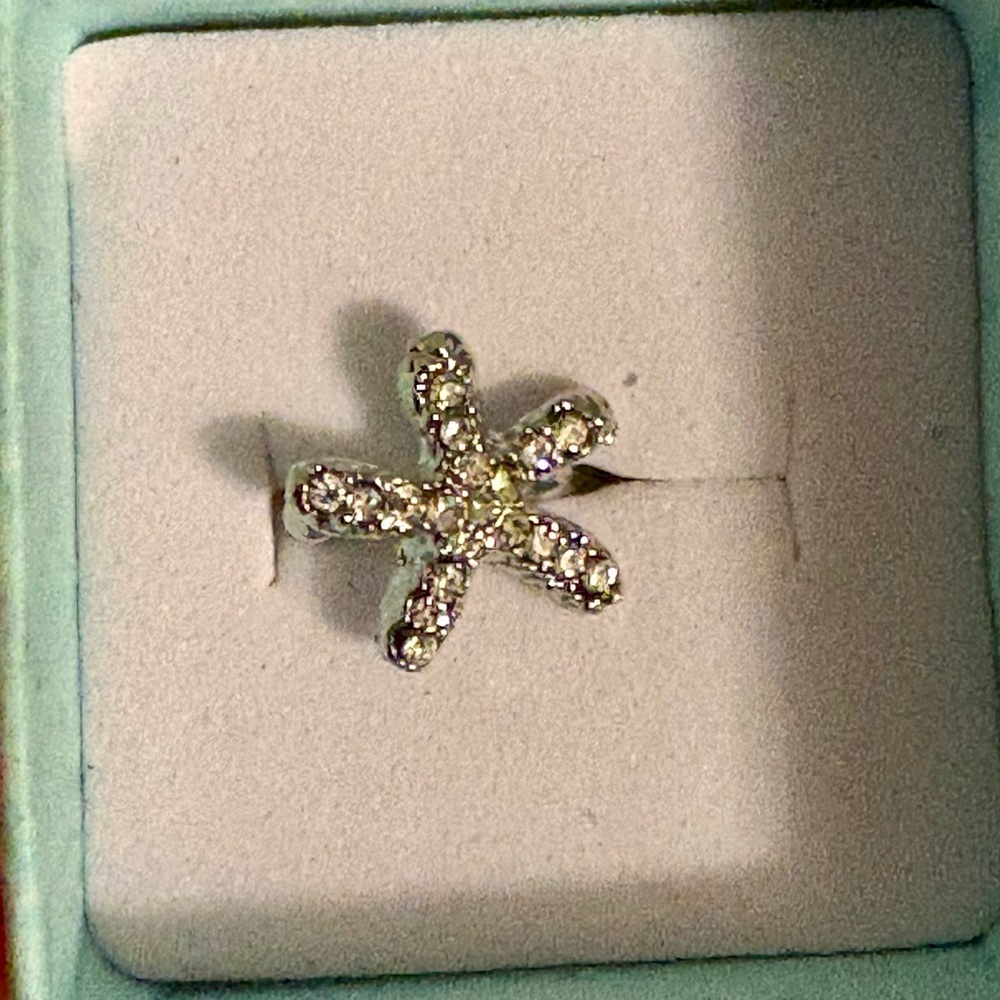 Clear Crystal Silver Starfish or Flower Wrap Ear Cuff 2/$18